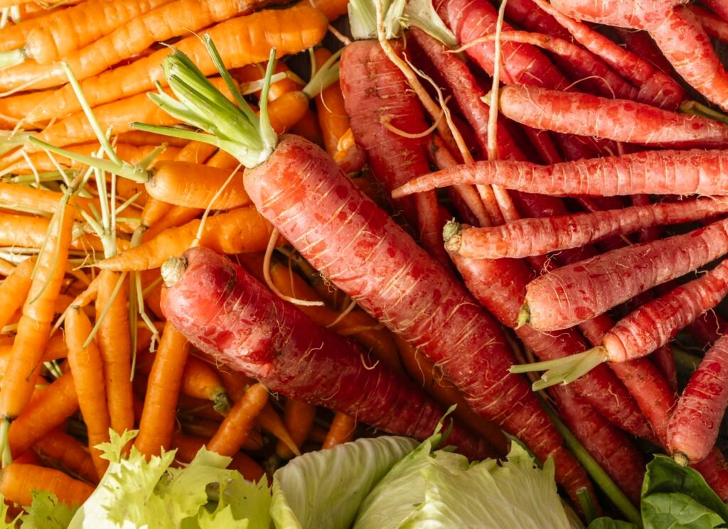 A close up look at the fresh carrots used to cook at Populus on-site restaurants