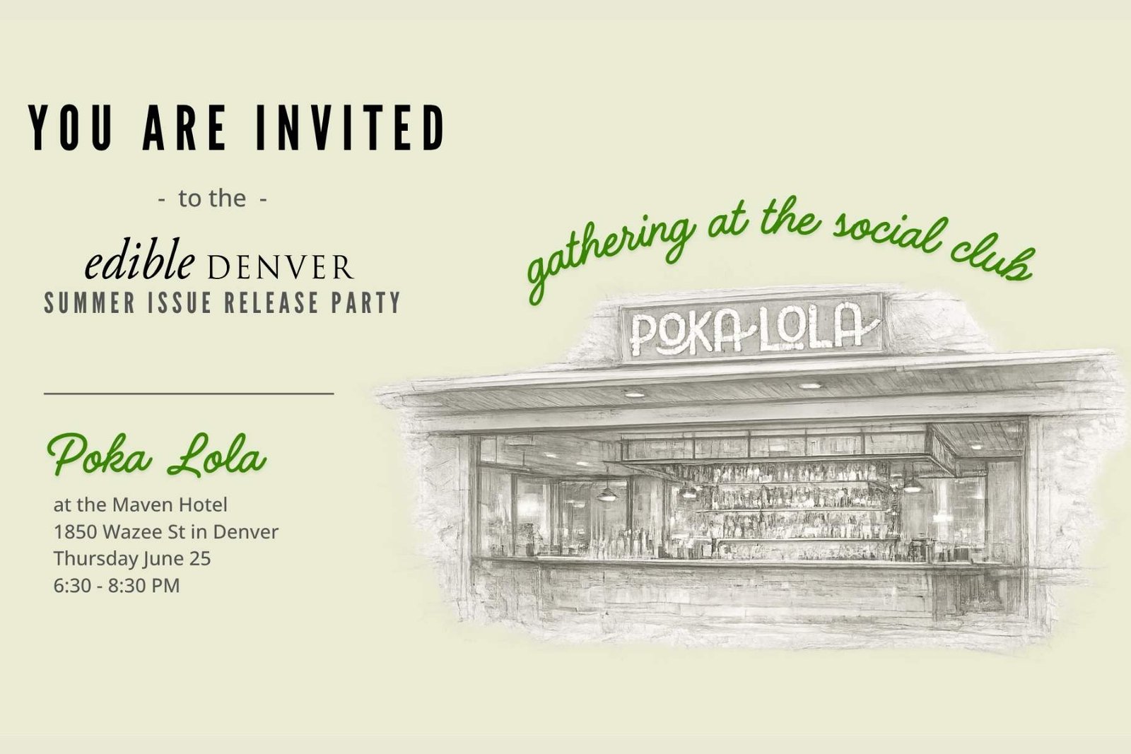 You're Invited - Edible Denver Summer Issue Release Party